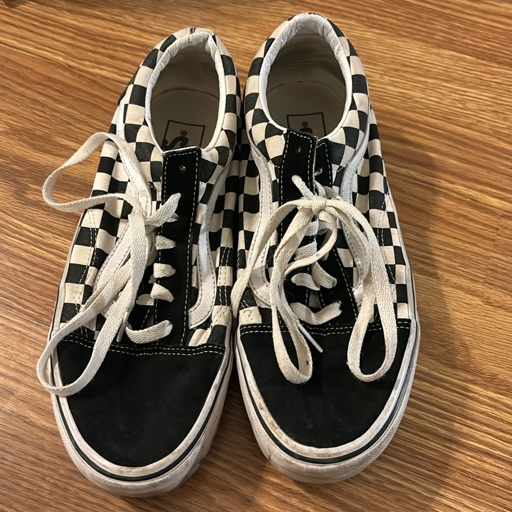 Checkered platform vans